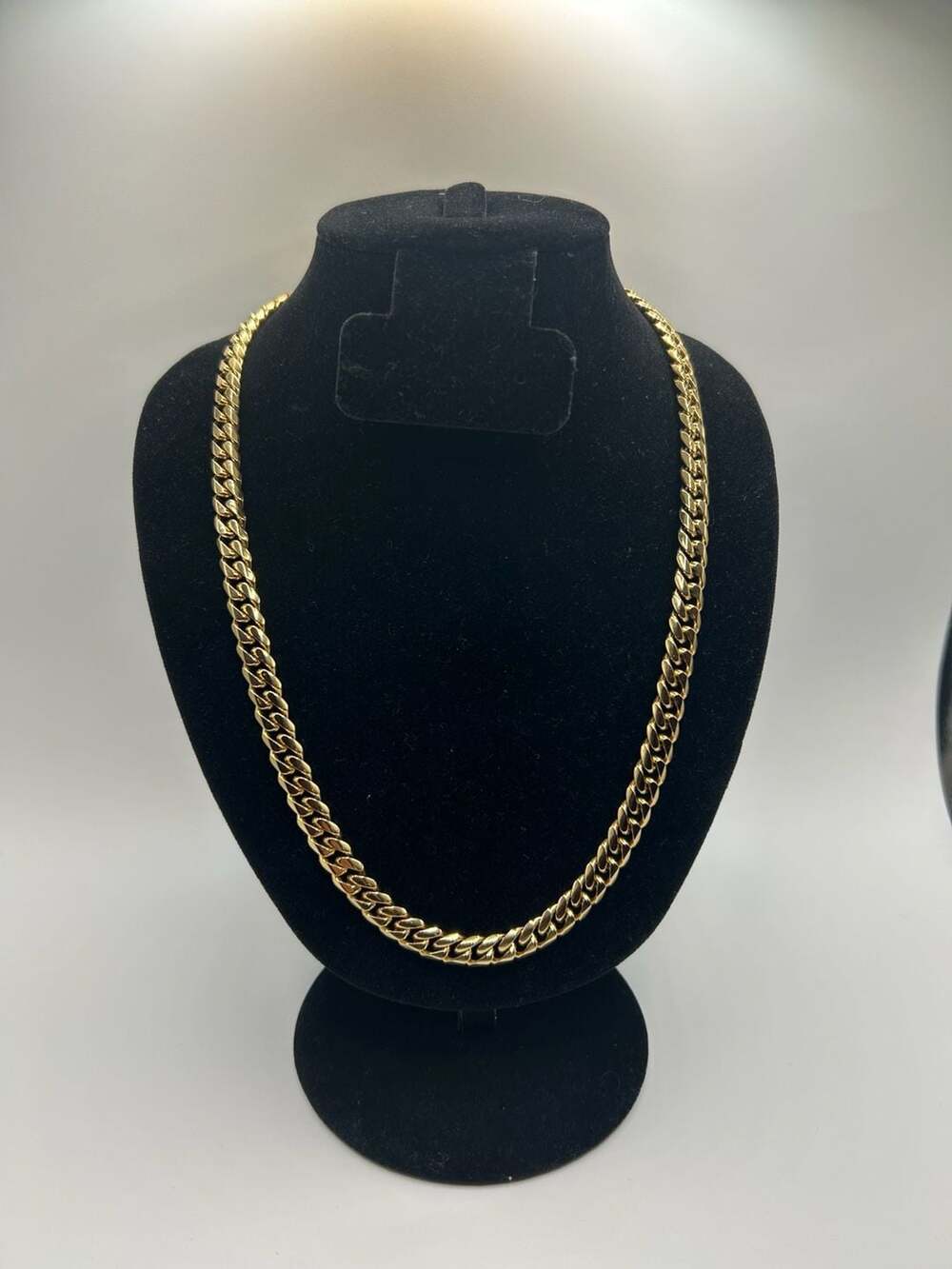 8mm GLD Gold Plated Cuban Link Chain Necklace 20 Inch Mens Hip Hop Flat New